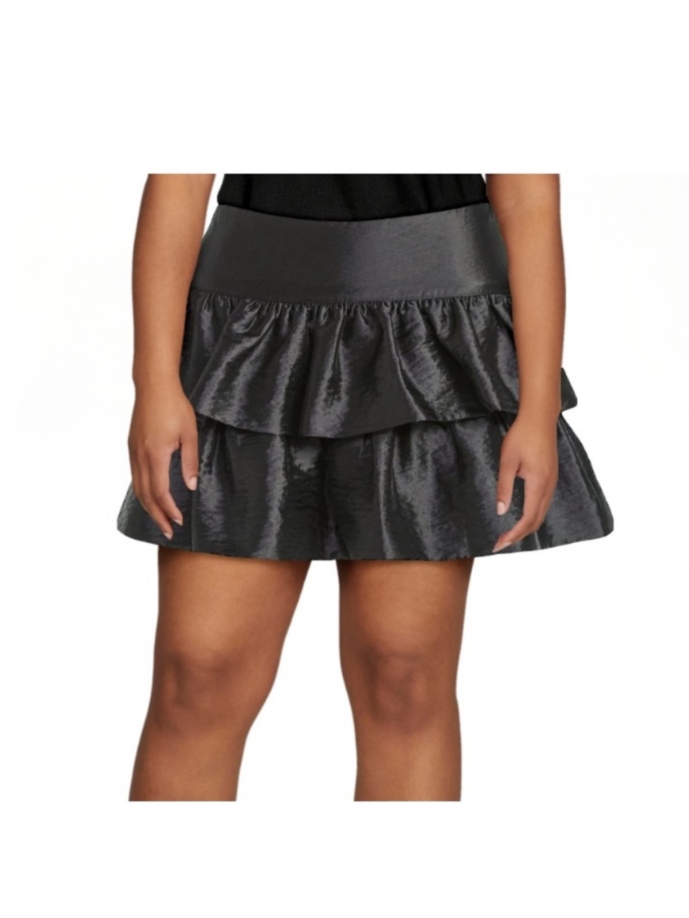 Scoop Black Tiered Ruffle Mini Skirt